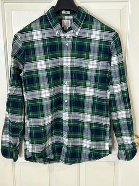 J Crew Button Up Shirt Mens Medium Slim Fit Broken-In Oxford Organic Cotton